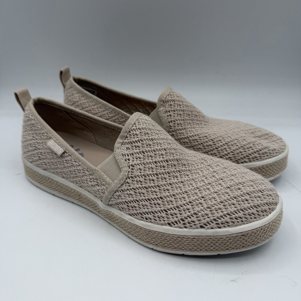 SKECHERS Bobs Flexpadrille Luxe Summer Sky Womens 7.5 Natural Tan Slip On Loafer